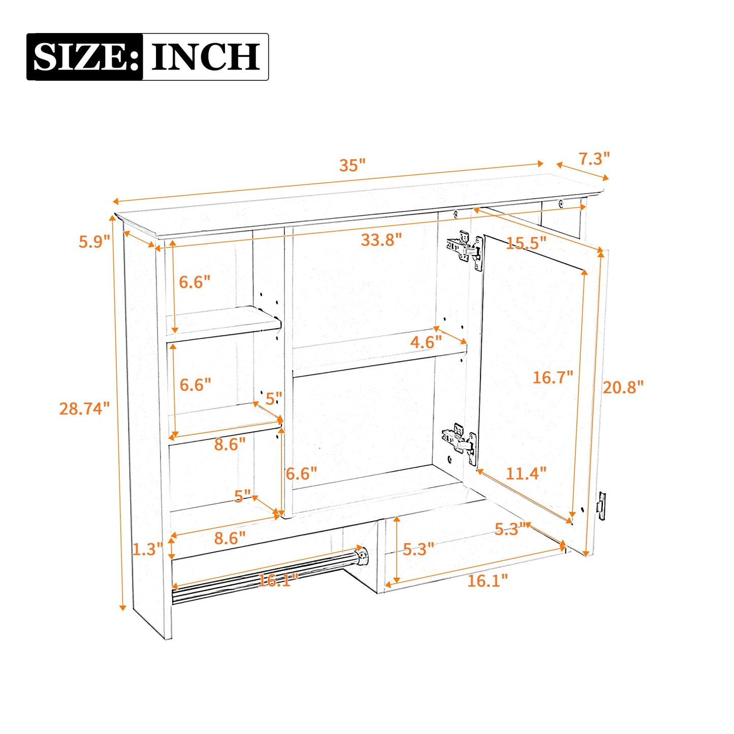 Mirror Cabinet With Adjustable Shelves