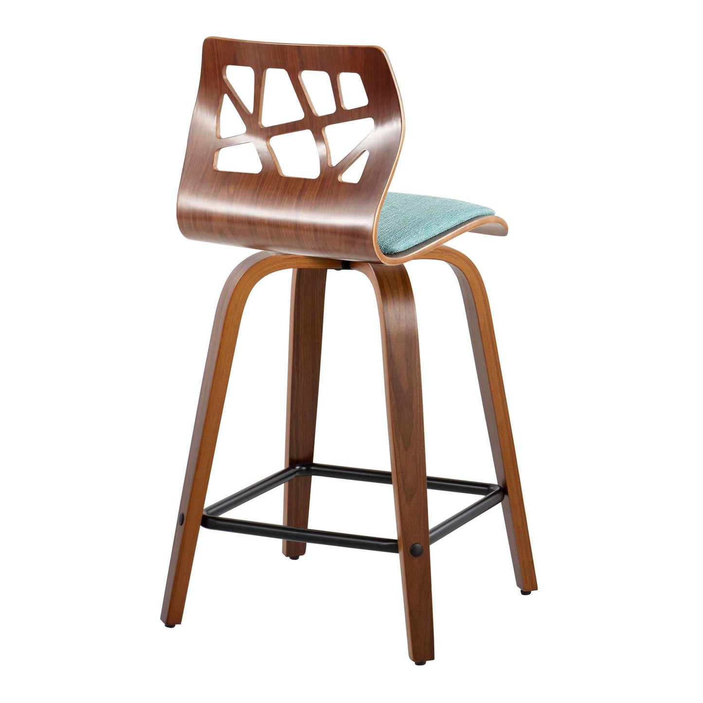Counter Stool With Swivel With Square Footrest (Set of 2)