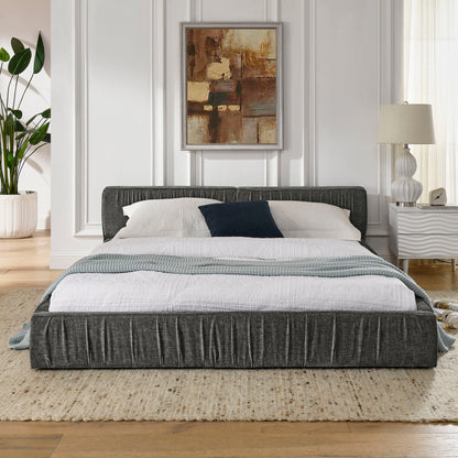 Platform Bed Frame With Pleated Design