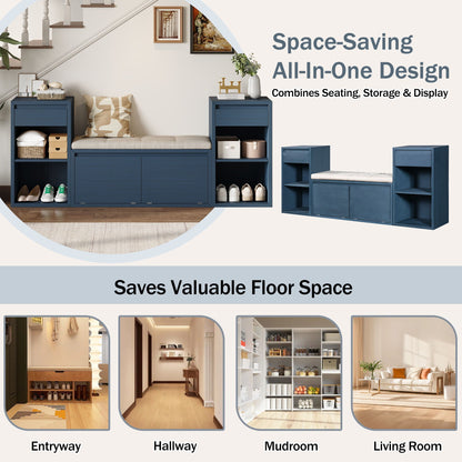 Entryway Storage Bench With Cushion