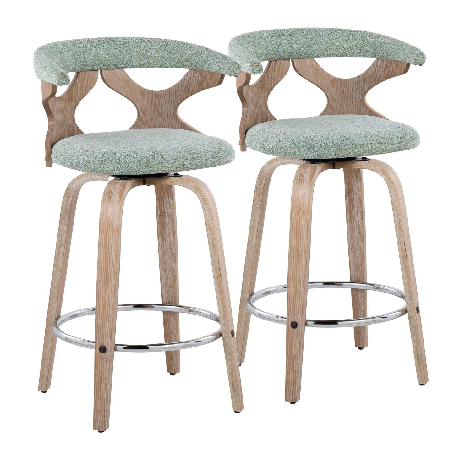 Fixed Height Counter Stool With Swivel (Set of 2)