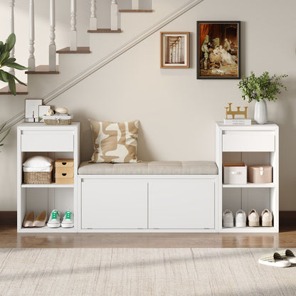 Entryway Storage Bench With Cushion