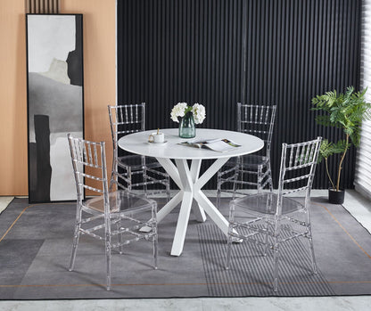Dining Chair, Plastic Seat (Set of 4) - Transparent