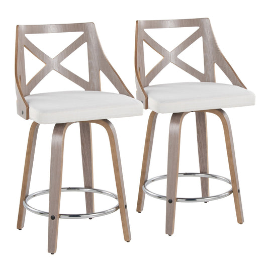 Counter Stool & Swivel With Round Footrest (Set of 2)
