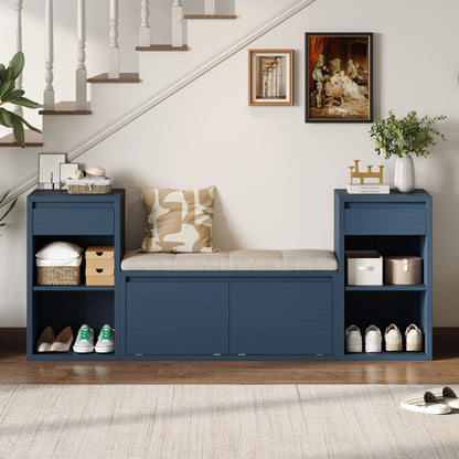 Entryway Storage Bench With Cushion