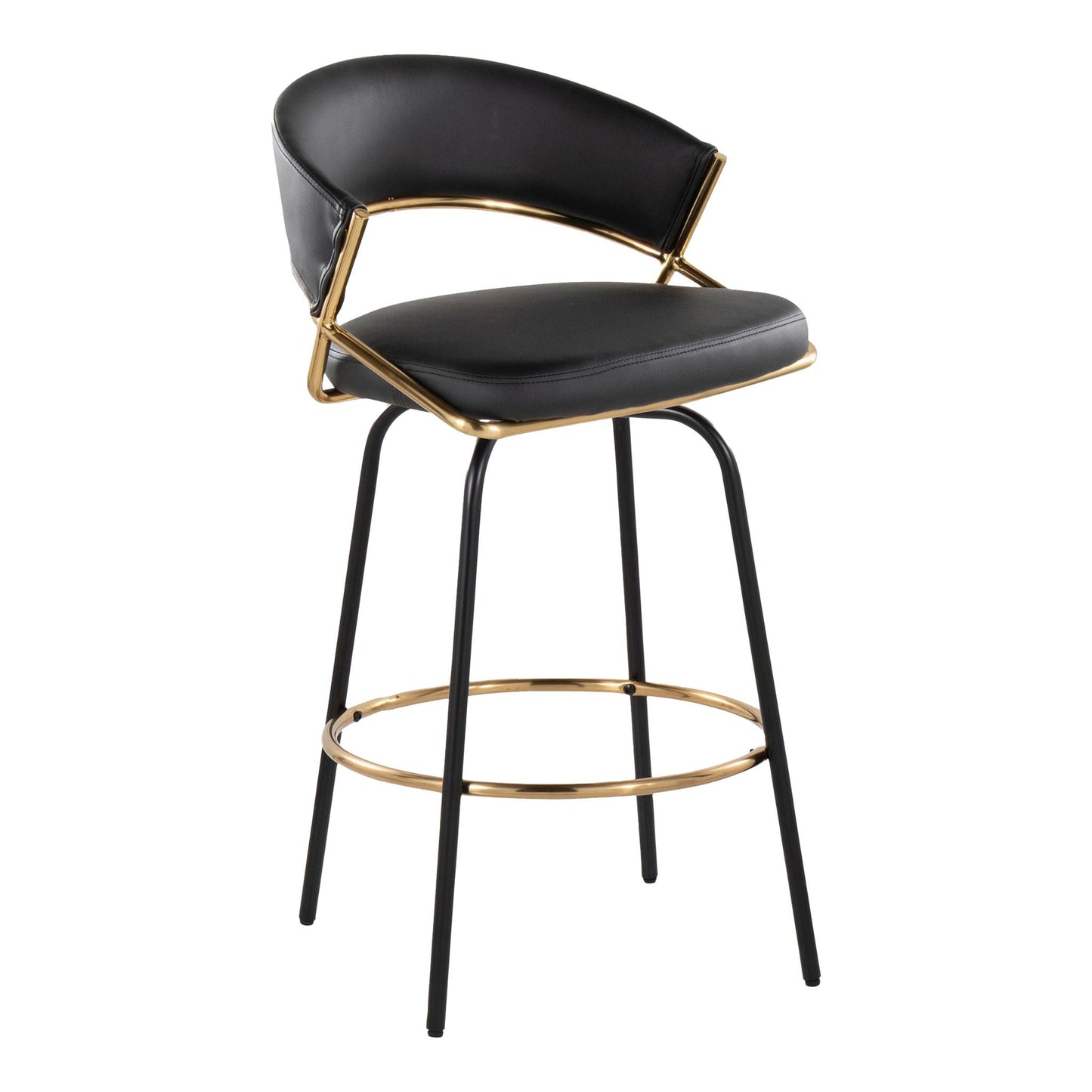 Counter Stool With Swivel Round Footrest (Set of 2)