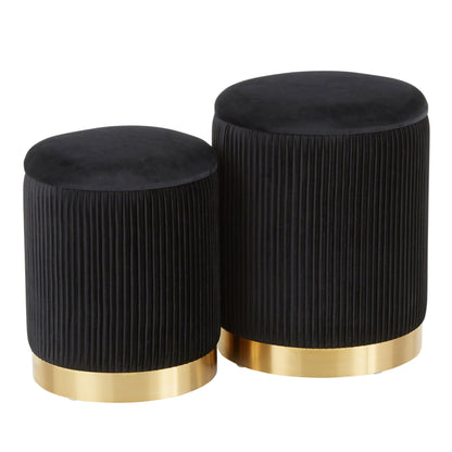 Nesting Pleated Ottoman Set