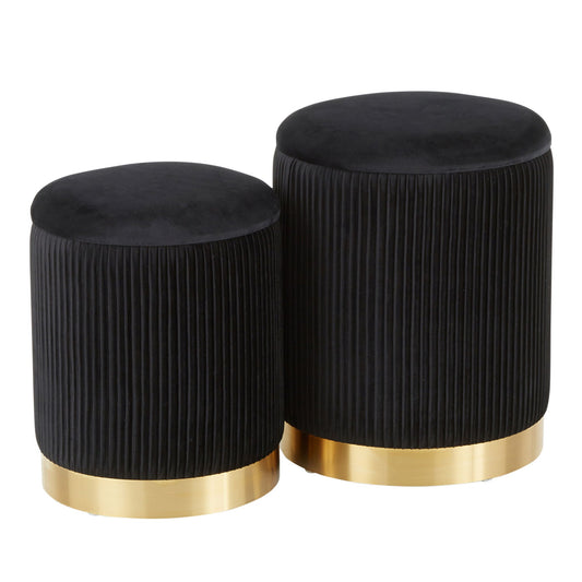 Nesting Pleated Ottoman Set