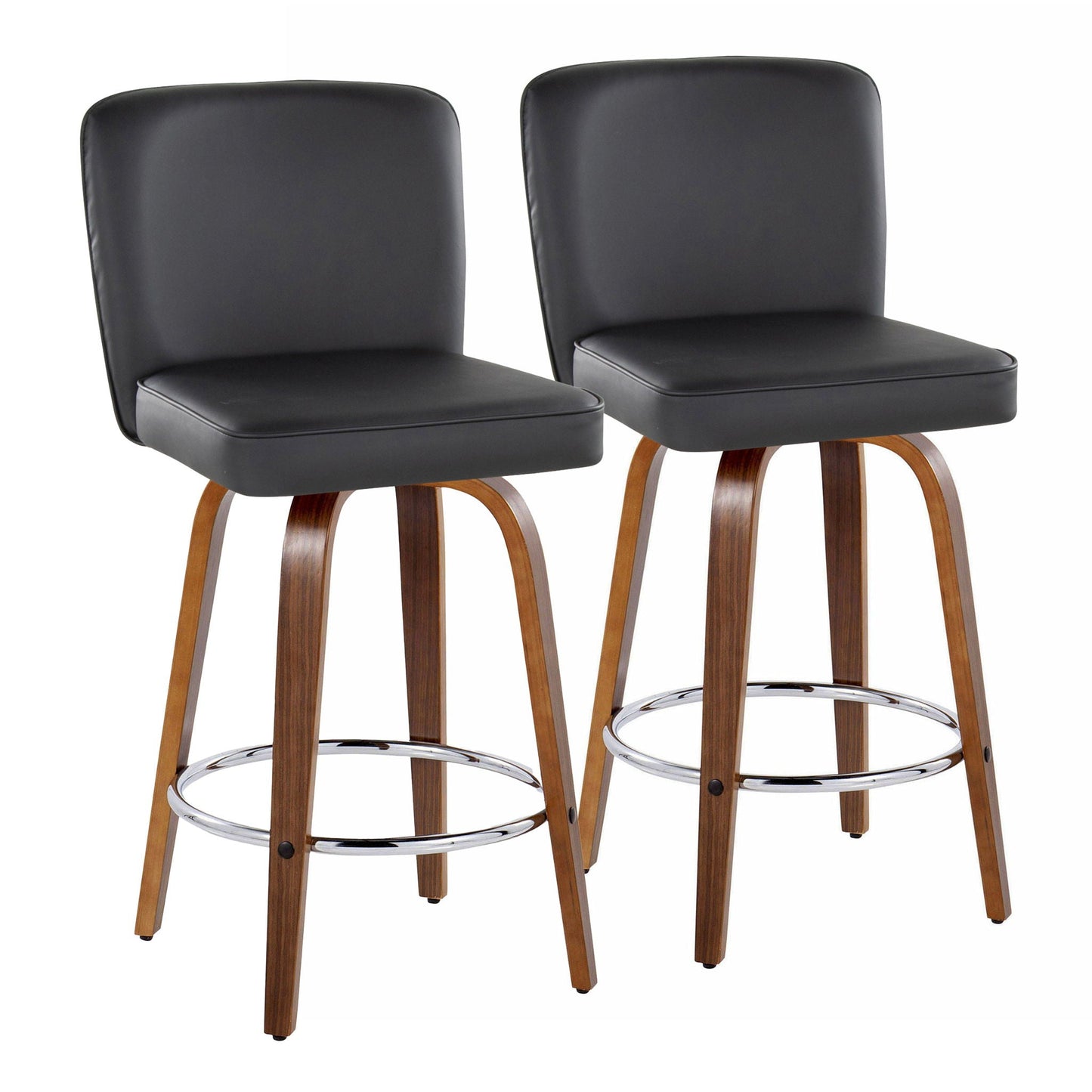 Counter Stool With Swivel With Round Footrest (Set of 2)