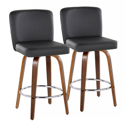 Counter Stool With Swivel With Round Footrest (Set of 2)