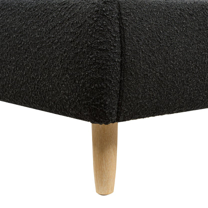 Roman Curved Headboard Upholstered Platform Bed, King, Ebony