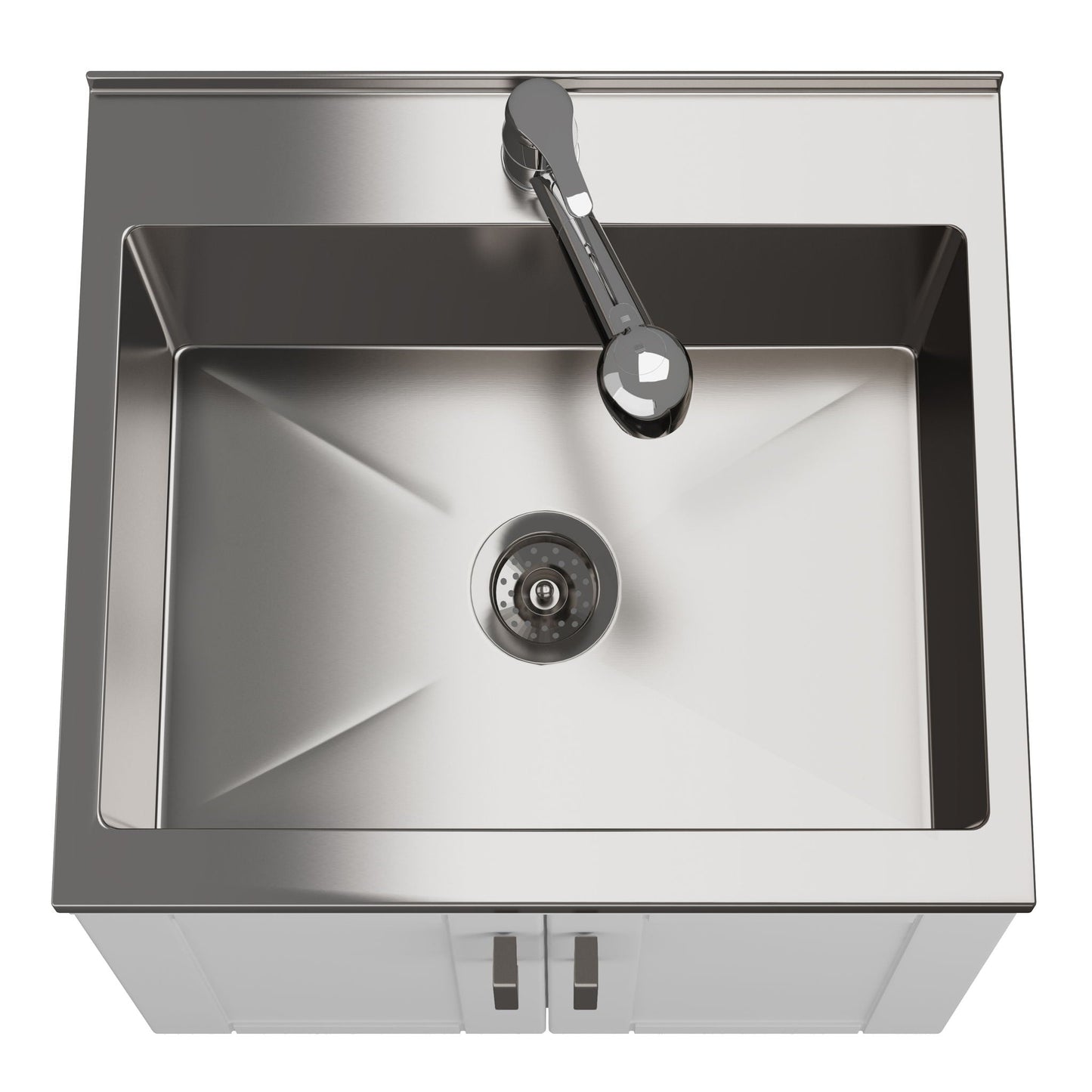 Laundry Cabinet & Faucet And Stainless Steel Sink