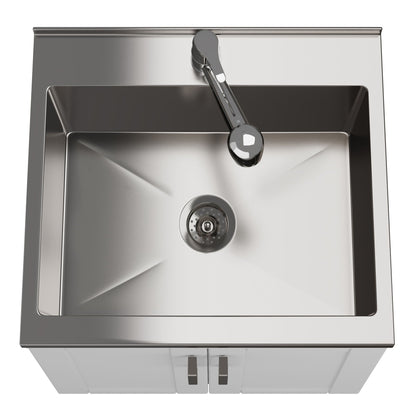 Laundry Cabinet & Faucet And Stainless Steel Sink