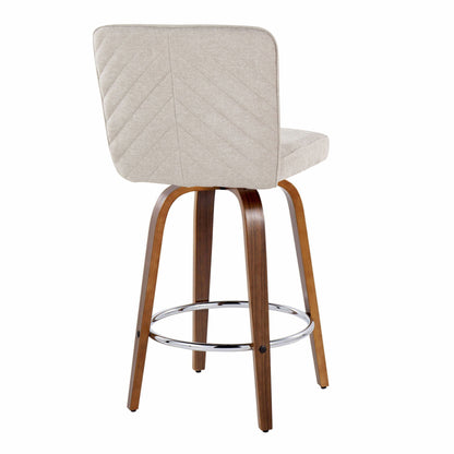 Counter Stool With Swivel With Round Footrest (Set of 2)