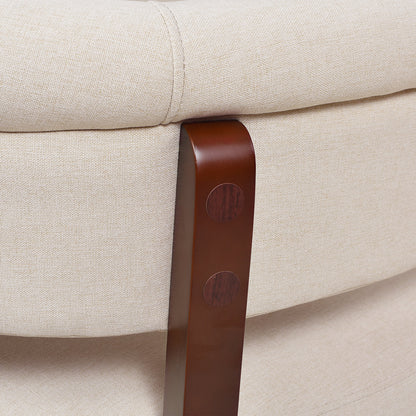 Jared Roll Arm Tufted Bench Settee, Sky Neutral