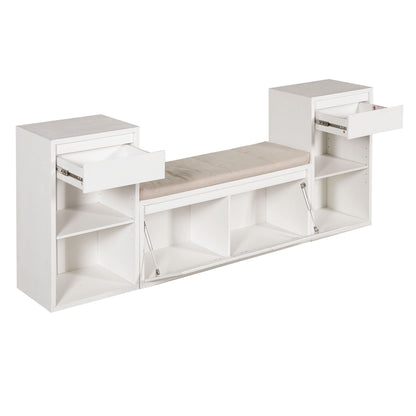 Entryway Storage Bench With Cushion