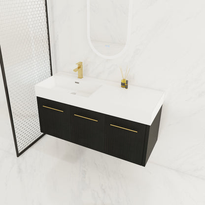 48 Inch Wall-Mounted Bathroom Vanity with Sink