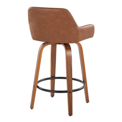 Counter Stool With Swivel With Round Footrest (Set of 2)