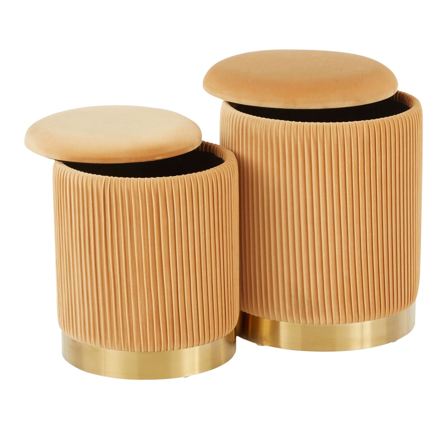 Nesting Pleated Ottoman Set