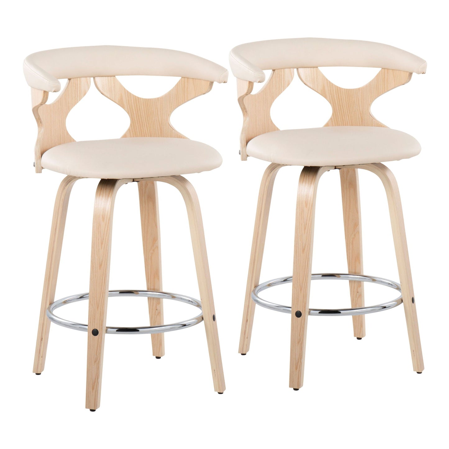 Fixed Height Counter Stool With Swivel (Set of 2)