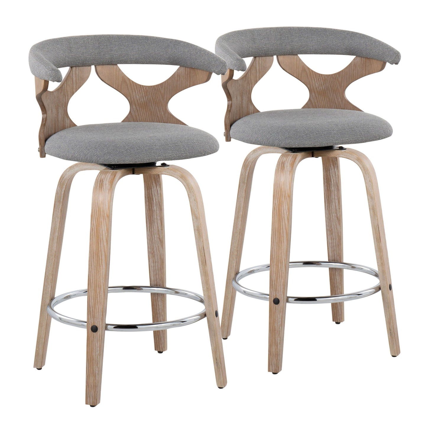 Fixed Height Counter Stool With Swivel (Set of 2)
