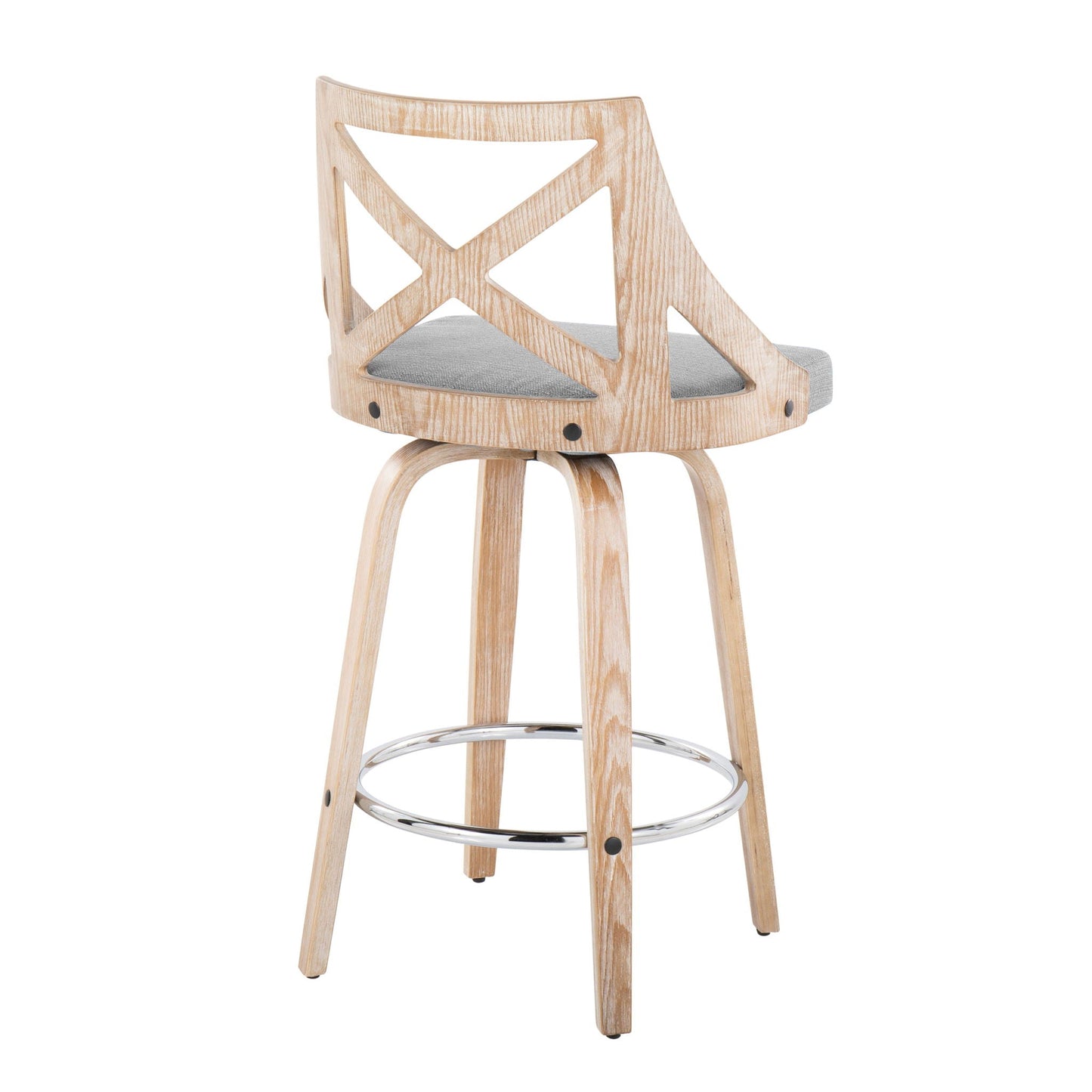 Counter Stool With Swivel And Round Footrest (Set of 2)