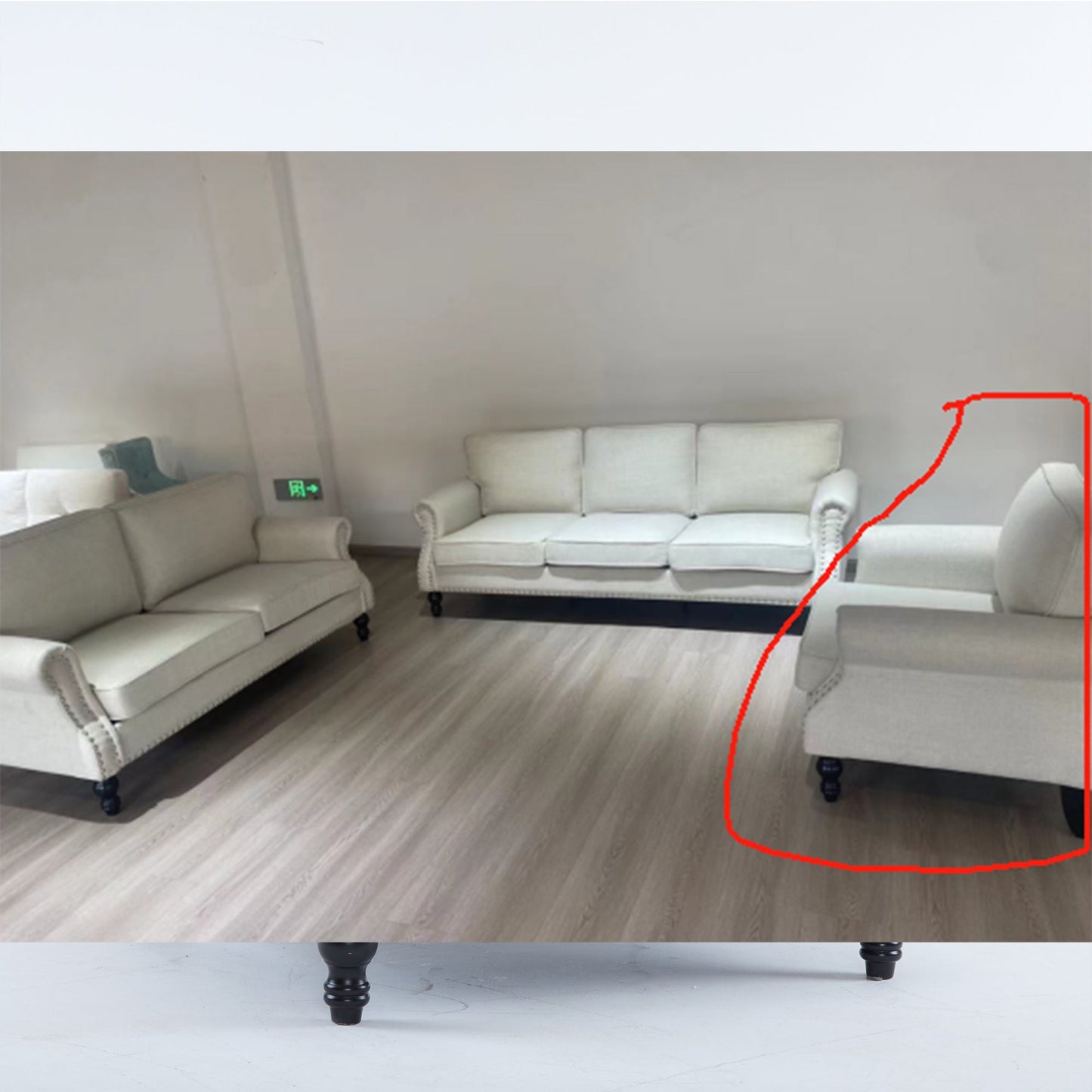 Leather Rolled Arm Sofa