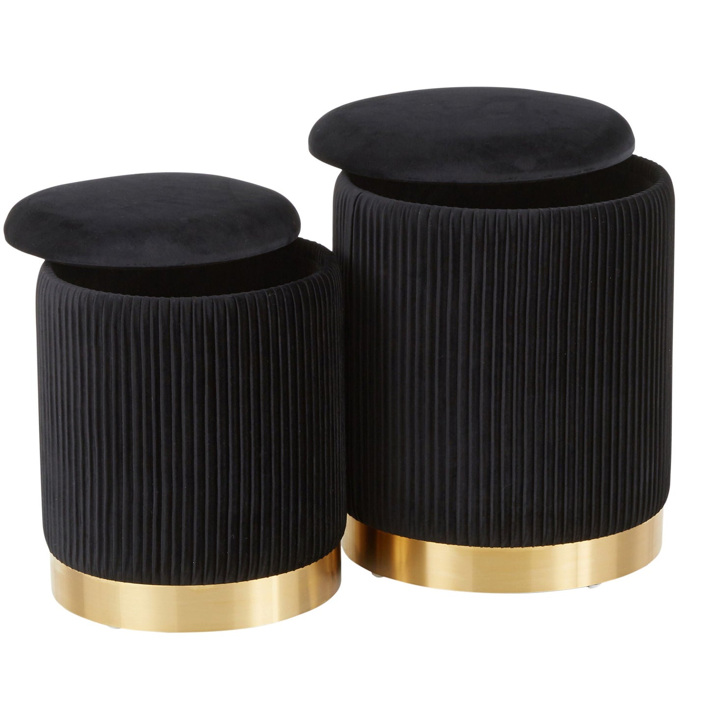 Nesting Pleated Ottoman Set