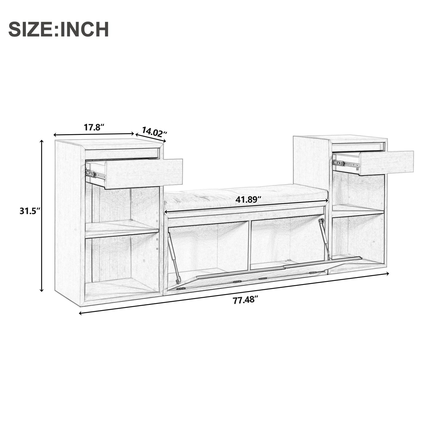 Entryway Storage Bench With Cushion