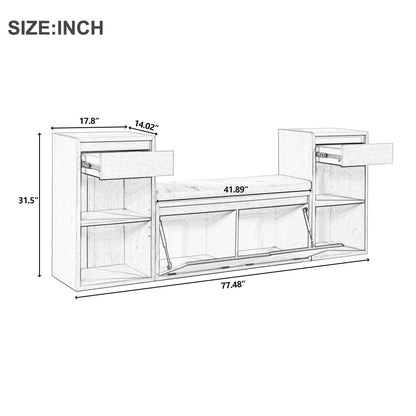 Entryway Storage Bench With Cushion
