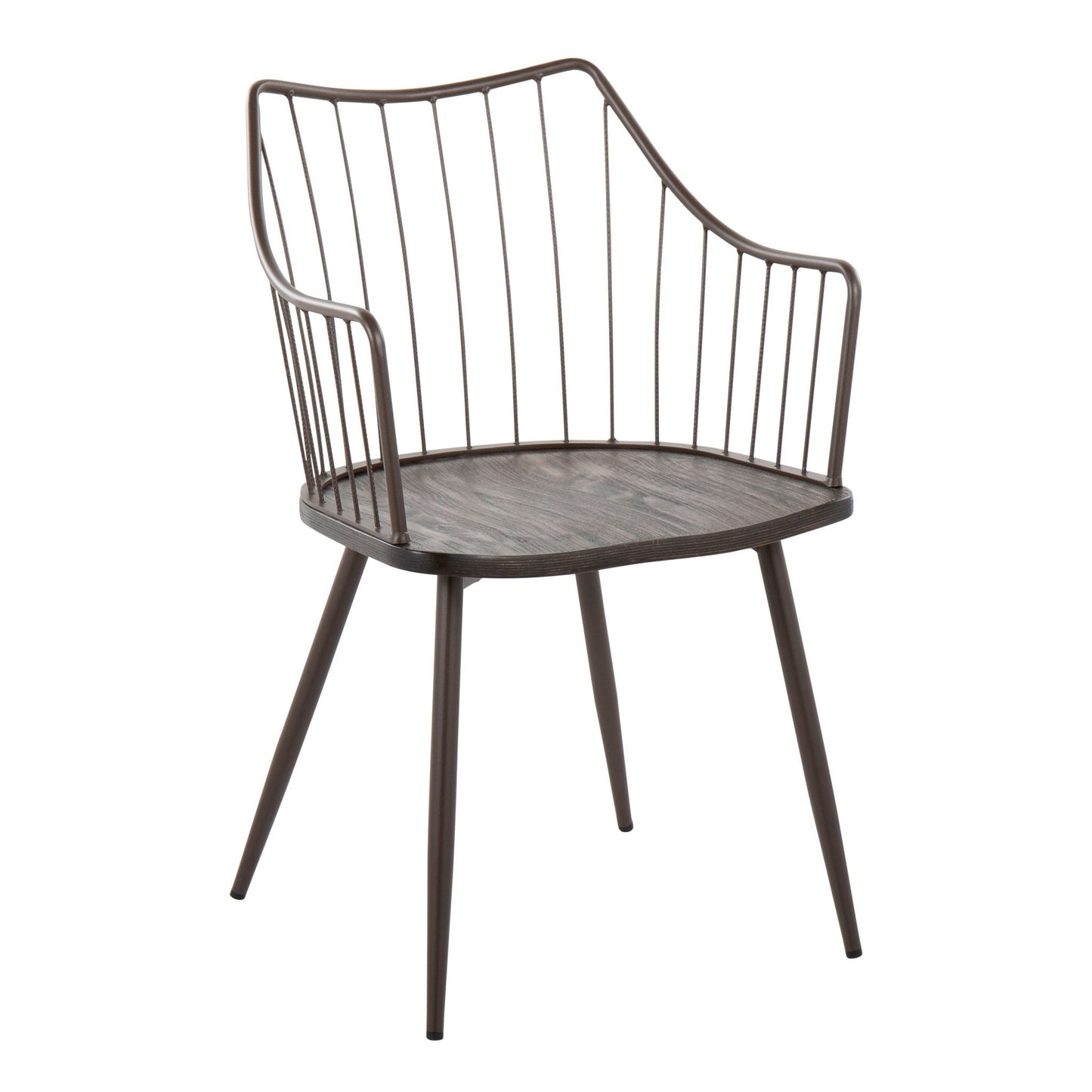 5 Piece Contemporary Dining Set - Black / Brown / Dark Walnut