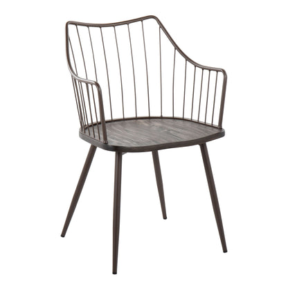 5 Piece Contemporary Dining Set - Black / Brown / Dark Walnut
