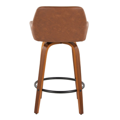 Counter Stool With Swivel With Round Footrest (Set of 2)