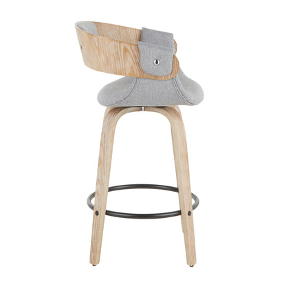 Counter Stool (Set of 2) - White Washed / Gray