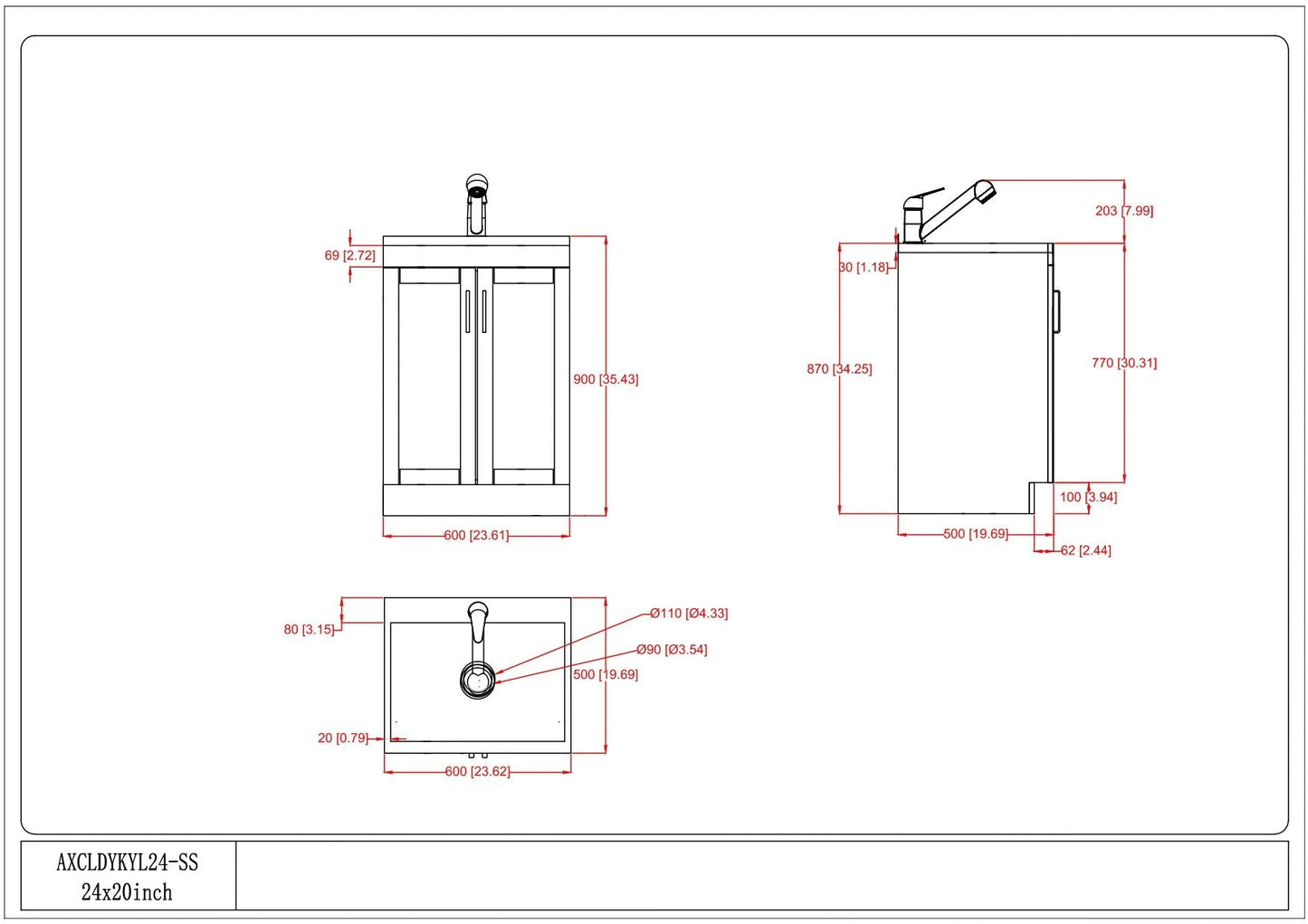 Laundry Cabinet & Faucet And Stainless Steel Sink