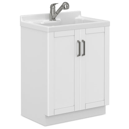 Laundry Cabinet & Faucet And Stainless Steel Sink