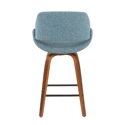 Counter Stool (Set of 2) - Walnut / Blue