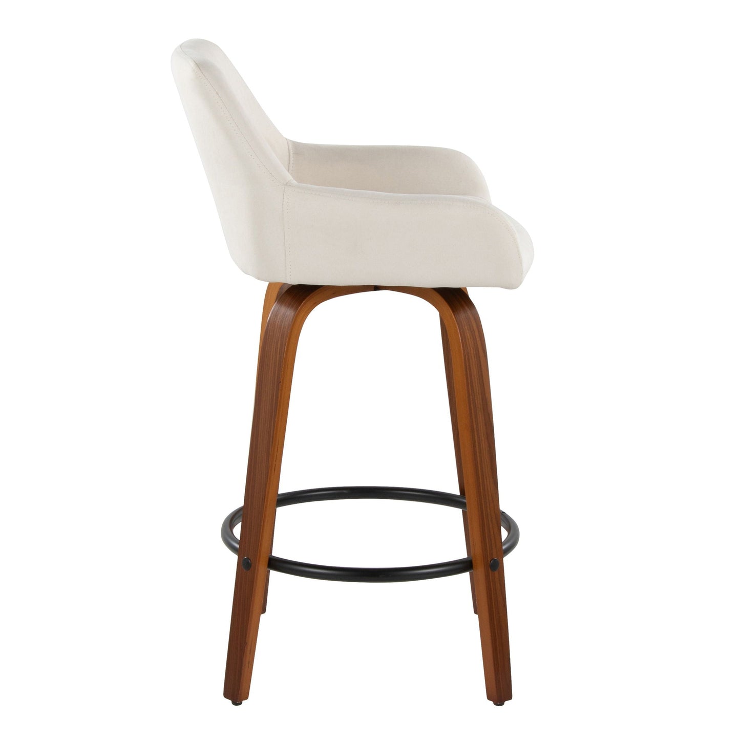 Counter Stool With Swivel With Round Footrest (Set of 2)