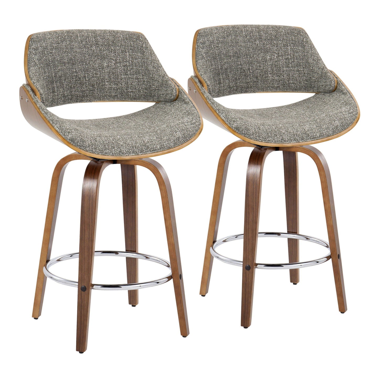Counter Stool With Swivel With Round Footrest (Set of 2)