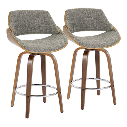 Counter Stool With Swivel With Round Footrest (Set of 2)