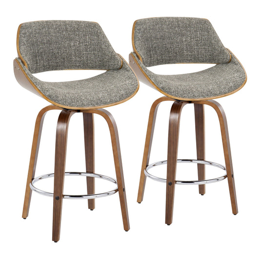Counter Stool With Swivel With Round Footrest (Set of 2)