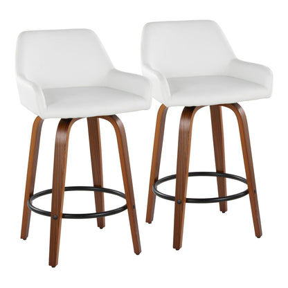 Counter Stool With Swivel With Round Footrest (Set of 2)