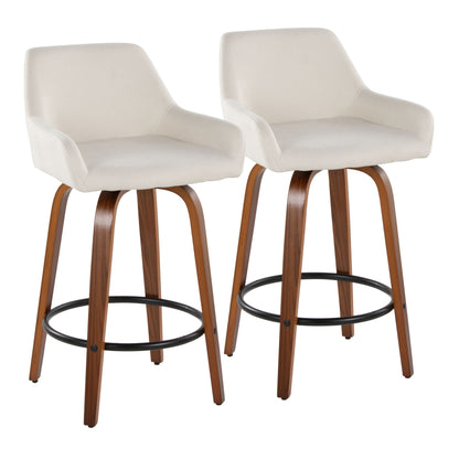 Counter Stool With Swivel With Round Footrest (Set of 2)