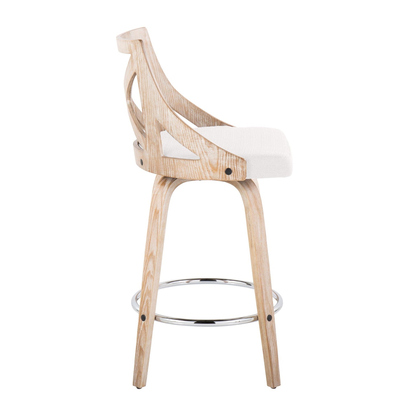 Counter Stool With Swivel And Round Footrest (Set of 2)