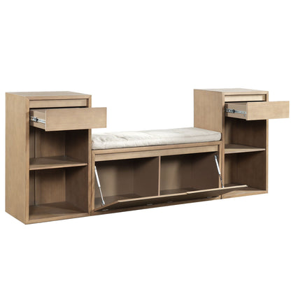 Entryway Storage Bench With Cushion
