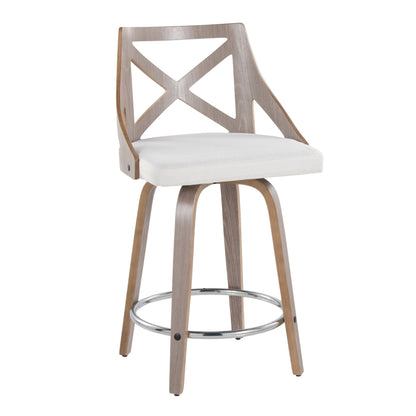 Counter Stool & Swivel With Round Footrest (Set of 2)