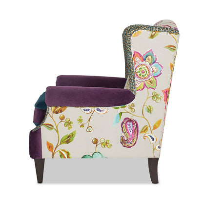 Anya Boho Chic Wingback Accent Arm Chair