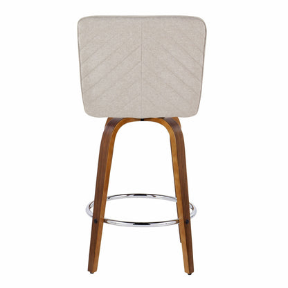 Counter Stool With Swivel With Round Footrest (Set of 2)