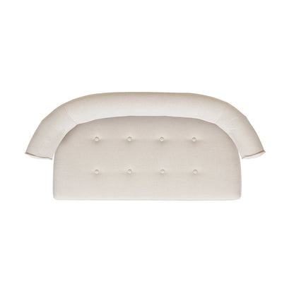 Jared Roll Arm Tufted Bench Settee, Sky Neutral