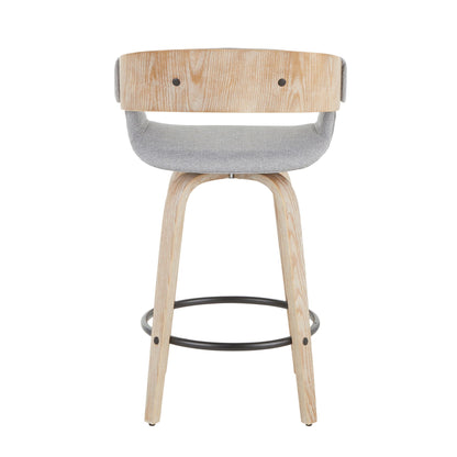 Counter Stool (Set of 2) - White Washed / Gray